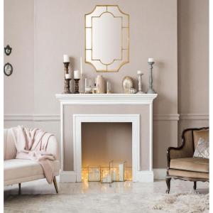imageCreative CoOp Vintage Metal Framed Wall Mirror BlackGold