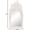 imageCreative CoOp 4952 Inches Wood Frame Embossed Metal Flowers and Birds Antique White Wall Mirror