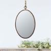 imageCreative CoOp Framed Oval Wall Mirror with Hanging BracketGold