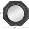 imageCreative CoOp Hexagonal Carved Wood Framed Wall Mirror WalnutBlack