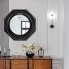imageCreative CoOp Hexagonal Carved Wood Framed Wall Mirror WalnutBlack