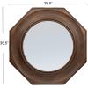 imageCreative CoOp Hexagonal Carved Wood Framed Wall Mirror WalnutBrown
