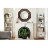 imageCreative CoOp Hexagonal Carved Wood Framed Wall Mirror WalnutBrown