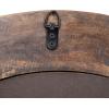 imageCreative CoOp Round Carved Wood Framed Wall Mirror with Hobnail Detail Walnut Brown