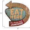 imageCreative CoOp Tin Eat Here Retro Wall Decor