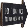 imageCreative CoOp Wooden Arrow Shaped Dont Look Back Youre Not Going That Way Wall Sign