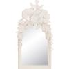 imageCreative CoOp 4952 Inches Wood Frame Embossed Metal Flowers and Birds Antique White Wall Mirror