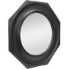 imageCreative CoOp Hexagonal Carved Wood Framed Wall Mirror WalnutBlack