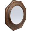 imageCreative CoOp Hexagonal Carved Wood Framed Wall Mirror WalnutBrown