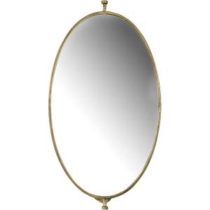 imageCreative CoOp Distressed Oval Metal Framed Pivoting Wall Mirror Gold