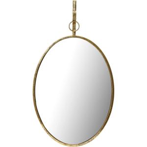 imageCreative CoOp Framed Oval Wall Mirror with Hanging BracketGold