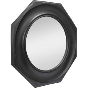 imageCreative CoOp Hexagonal Carved Wood Framed Wall Mirror WalnutBlack