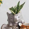imageCreative CoOp 6 Inches Round Ceramic Tiger Head Hold 5 Inches Pot Multicolored Planter OrangeElephant