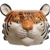 imageCreative CoOp 6 Inches Round Ceramic Tiger Head Hold 5 Inches Pot Multicolored Planter OrangeTiger