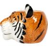 imageCreative CoOp 6 Inches Round Ceramic Tiger Head Hold 5 Inches Pot Multicolored Planter OrangeTiger