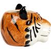 imageCreative CoOp 6 Inches Round Ceramic Tiger Head Hold 5 Inches Pot Multicolored Planter OrangeTiger