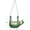 imageCreative CoOp 675 Inches Ceramic Frog Jute Rope Hanger Green and White Hanging Planter
