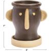 imageCreative CoOp Stoneware Face Planter with Saucer Set of 2 Matte Black and Cream 9quot7