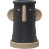 imageCreative CoOp Stoneware Face Planter with Saucer Set of 2 Matte Black and Cream 9quot9