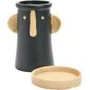 imageCreative CoOp Stoneware Face Planter with Saucer Set of 2 Matte Black and Cream 9quot9