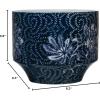 imageCreative CoOp Stoneware Planter with Floral Pattern Blue ampamp White Holds 4quot Pot