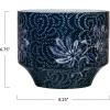 imageCreative CoOp Stoneware Planter with Floral Pattern Blue ampamp White Holds 4quot Pot