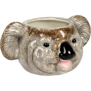 imageCreative CoOp 6 Inches Round Ceramic Tiger Head Hold 5 Inches Pot Multicolored Planter OrangeKoala