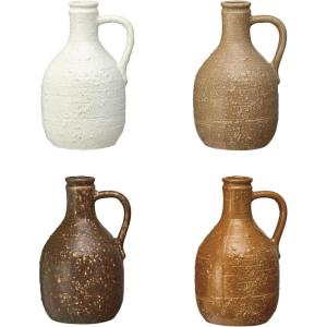 imageCreative CoOp Bohemian Charm Stoneware Vase with Handle Multicolor Set of 4Bottle