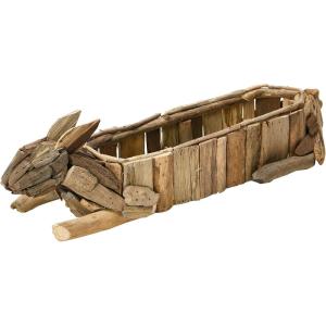 imageCreative CoOp Driftwood Rabbit Planter Pot Natural