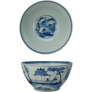 imageCreative CoOp Oriental Landscape Porcelain Planter Blue