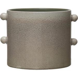 imageCreative CoOp Stoneware Cream Reactive Glaze Each One Will Vary Holds 7quot Planter Pot