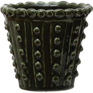 imageCreative CoOp Stoneware Hobnail Planter Green Holds 5quot Pot