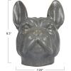 image725 Inches Stoneware French Bulldog Head Vase with Reactive Glaze Gray