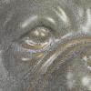 image725 Inches Stoneware French Bulldog Head Vase with Reactive Glaze Gray
