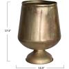 imageCreative CoOp 125 Inches Round Metal Footed Planter Holds 9 Inches Pot Antique Brass Finish