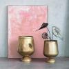 imageCreative CoOp 125 Inches Round Metal Footed Planter Holds 9 Inches Pot Antique Brass Finish