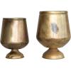 imageCreative CoOp 125 Inches Round Metal Footed Planter Holds 9 Inches Pot Antique Brass Finish