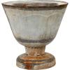 imageCreative CoOp 16 Inches Round Metal Footed Planter Holds 10 Inches Pot Distressed Zinc Finish