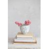 imageCreative CoOp 525 Inches Round Debossed Stoneware House and Balloons Design and Reactive Glaze Holds 4 Inches Pot White Planter