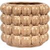 imageCreative CoOp 6 Inches Round Stoneware Raised Dots Holds 4 Inches Pot Tan Planter