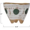 imageCreative CoOp Boho Stoneware Footed Painted Geometric Design Multicolor Planter White
