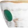 imageCreative CoOp Boho Stoneware Footed Painted Geometric Design Multicolor Planter White