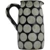 imageCreative CoOp Decorative Terracotta Wax Relief Dots Black and Natural Pitcher