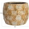 imageCreative CoOp Embossed Crackle TerraCotta Planter Brown