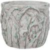 imageCreative CoOp Embossed Floral Cement Planter Distressed Green