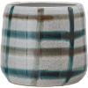 imageCreative CoOp Round Grid Pattern Stoneware Planter Multicolor