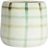 imageCreative CoOp Round Grid Pattern Stoneware Planter Multicolor