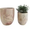 imageCreative CoOp Rounded Paulownia Wood Pots Set of 2 SizesModern