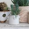 imageCreative CoOp Stoneware Planter with Abstract Face White