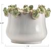imageCreative CoOp Stoneware Planter with Frog Figurine Rim Multicolor